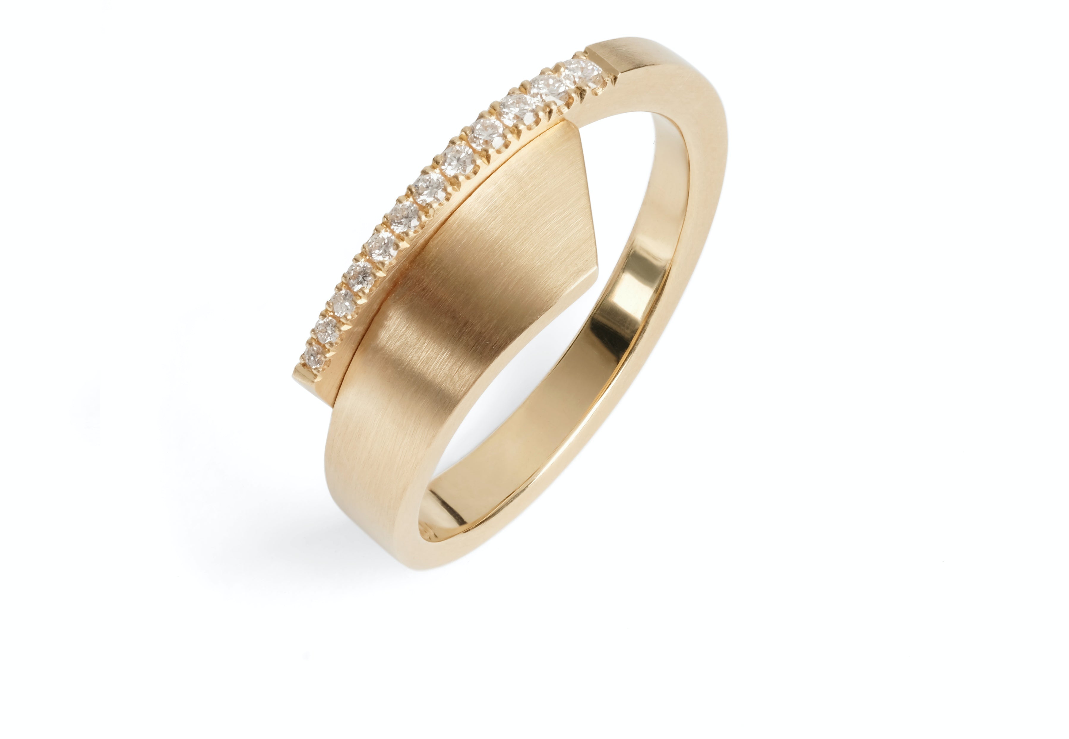 'Overlap' Gold and Diamond Ring