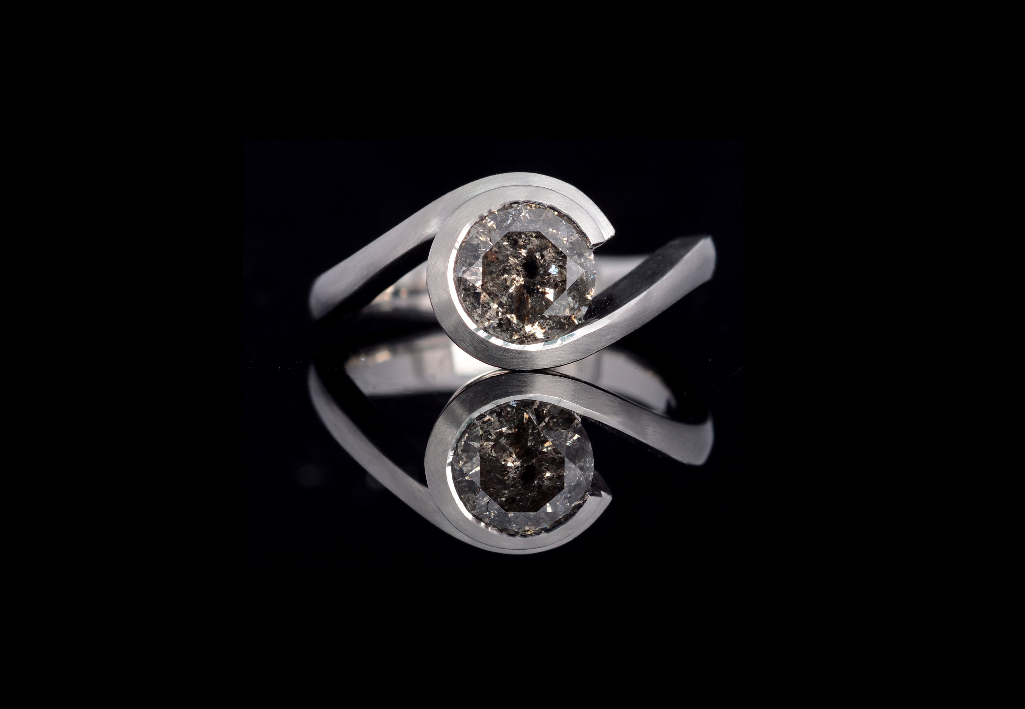 Grey Diamond Engagement Rings