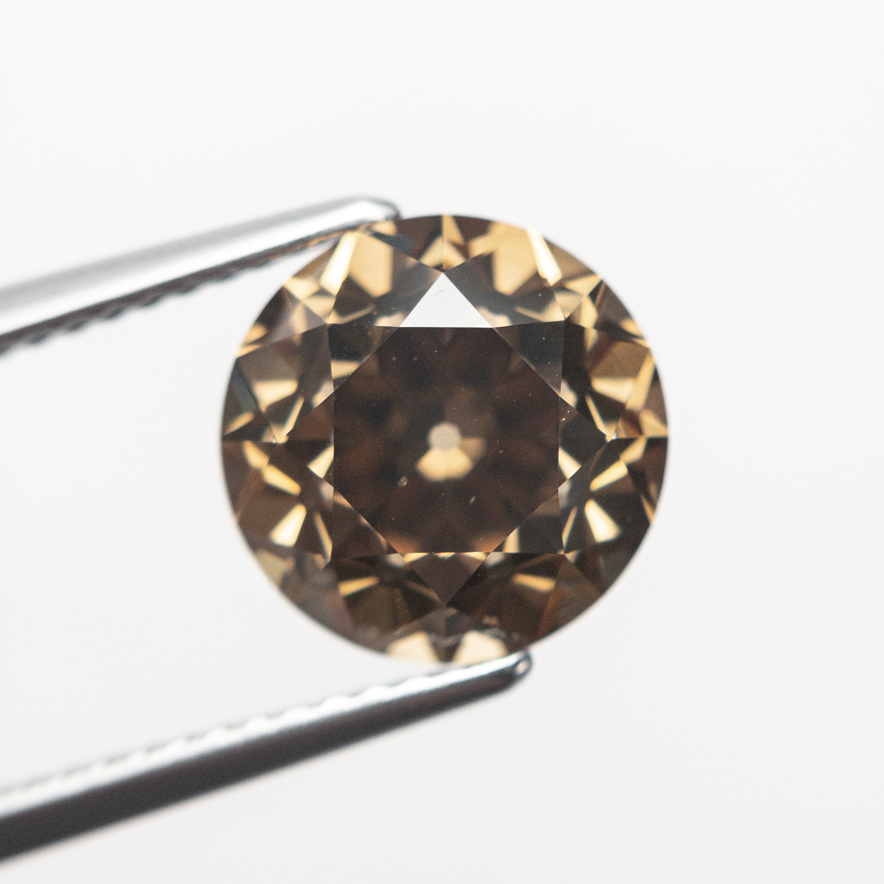 4.10ct 9.57x9.54x6.79mm GIA SI1 Fancy Dark Orange-Brown Modern Antique Old European Cut 19400-01