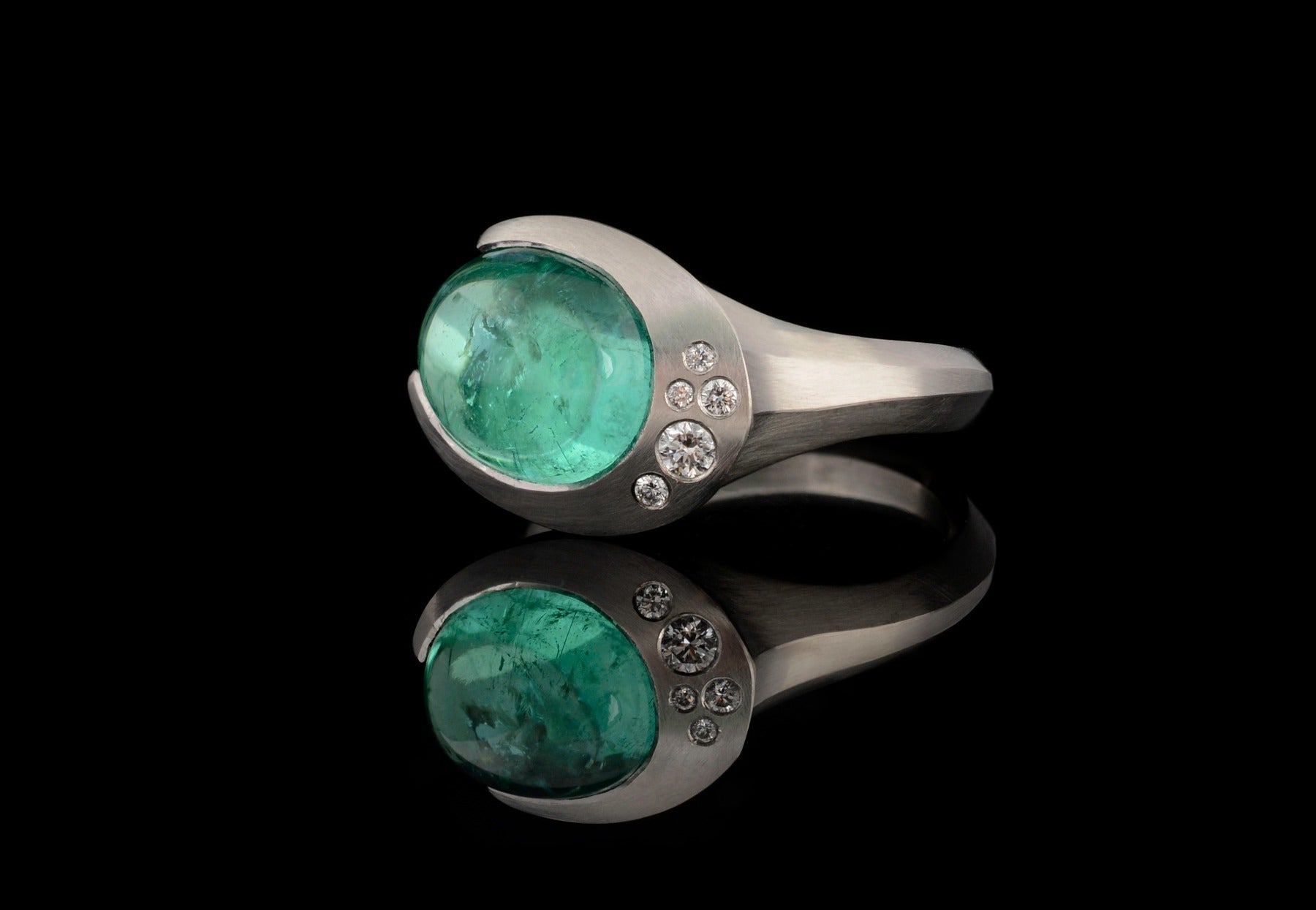 Arris paraiba tourmaline and white diamond platinum ring