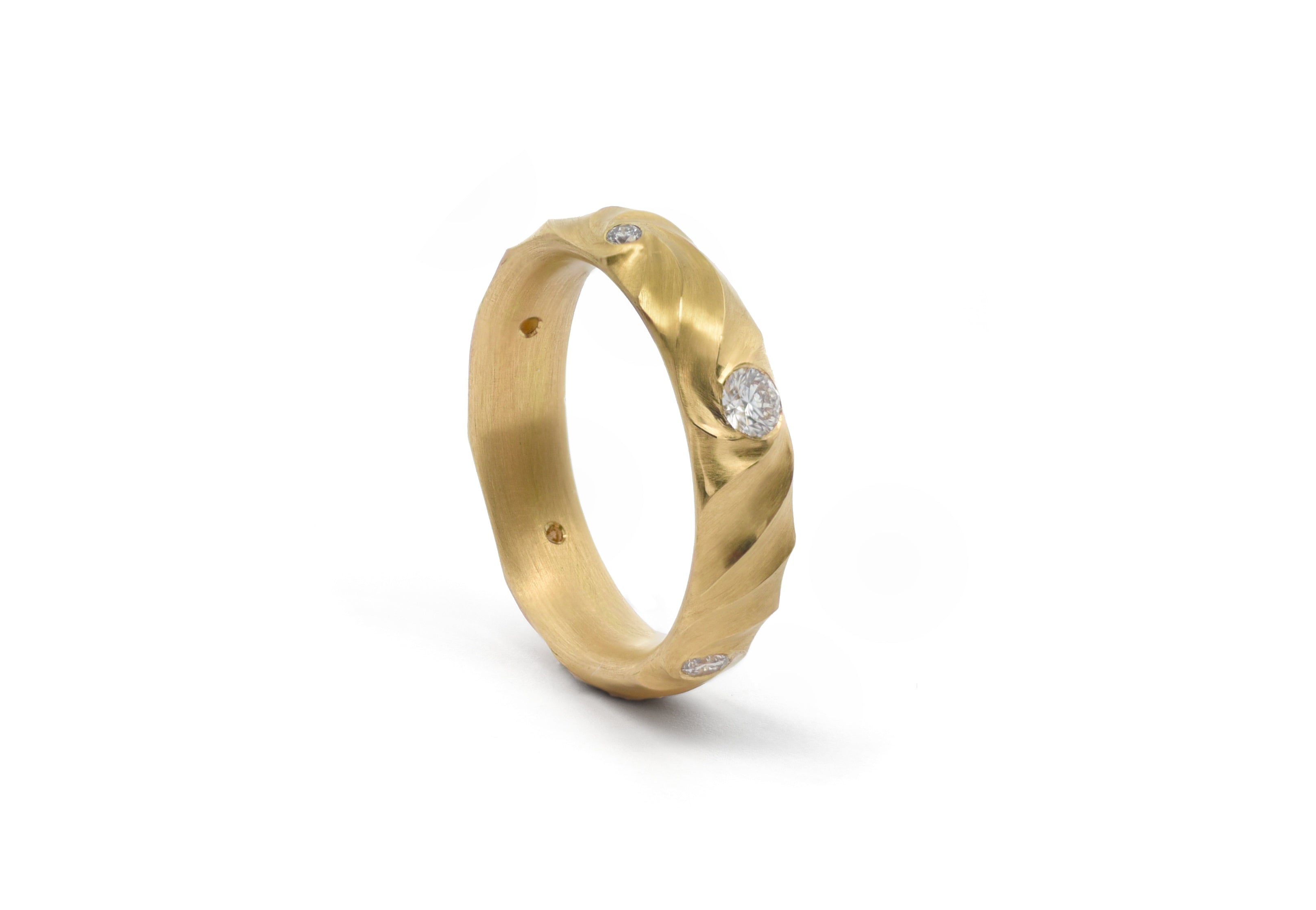 18ct Yellow Gold Diamond Aeolian III Band