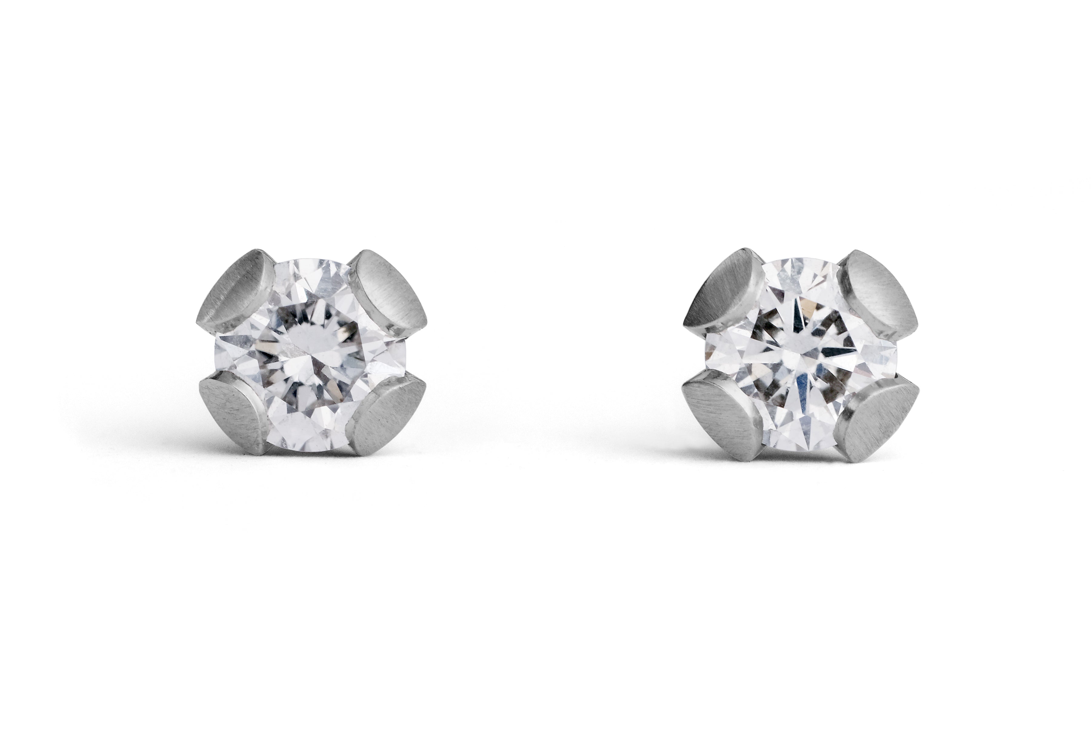 Calyx platinum diamond ear studs-McCaul