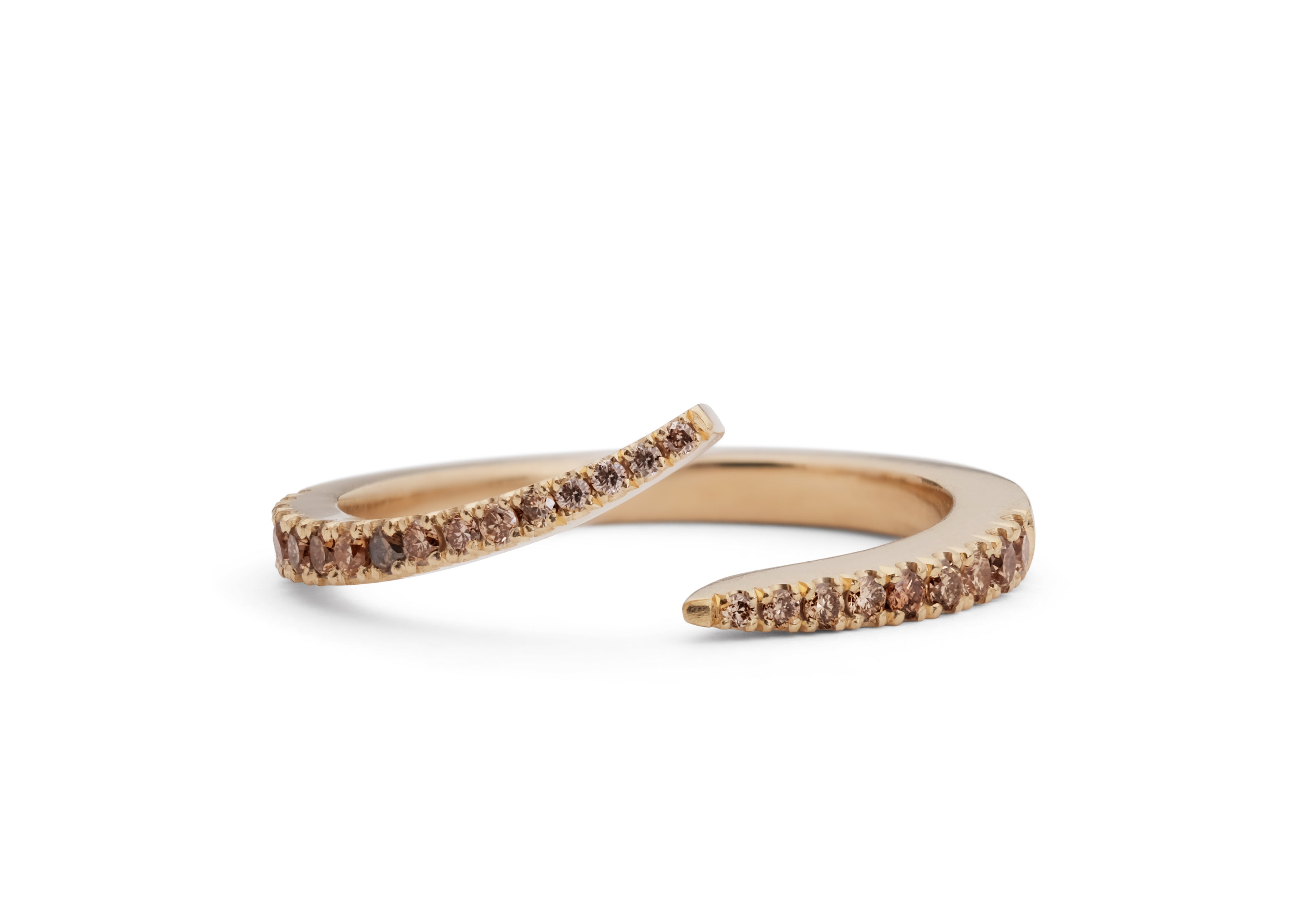 Cognac diamond Twist fitted wedding band-McCaul